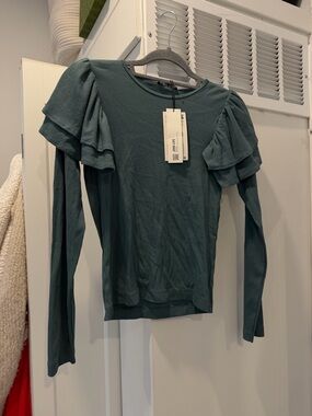 BRAND NEW with tags Zara Ruffle Long Sleeve Top